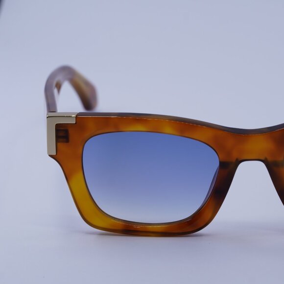 Palm Angels PERI101 WESTPORT 2449 Sunglasses Havana Cat Eye Frame, Blue Lenses main image 5